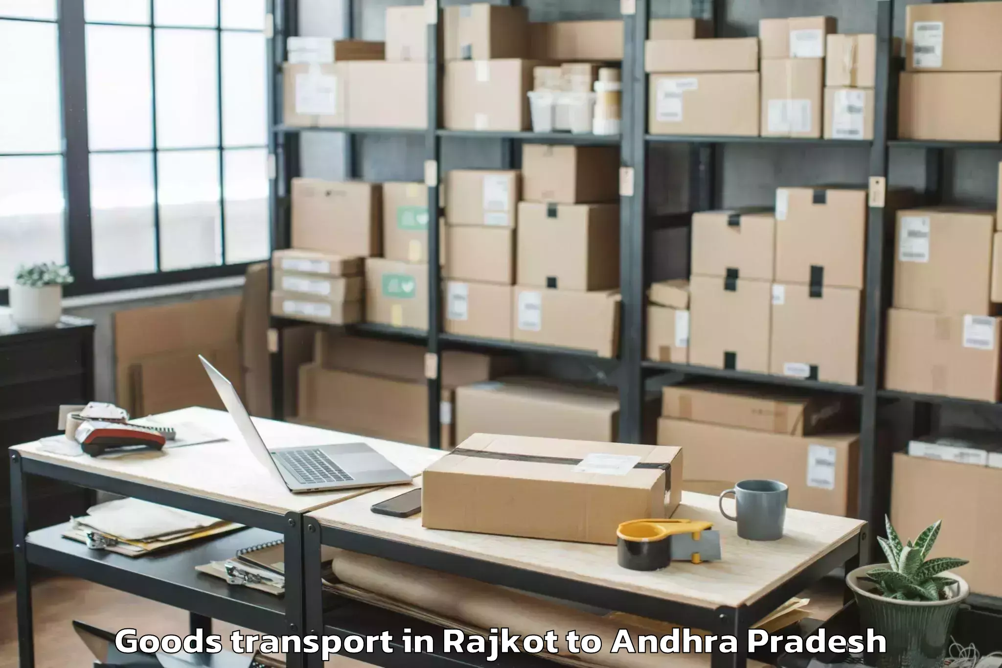 Discover Rajkot to Maddipadu Goods Transport